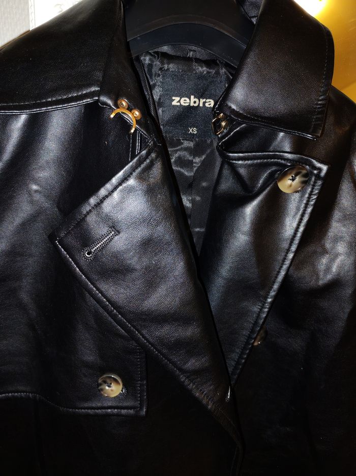 Veste noire simili cuir femme - photo numéro 2