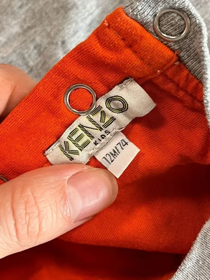 Pull Kenzo gris et orange - photo numéro 4