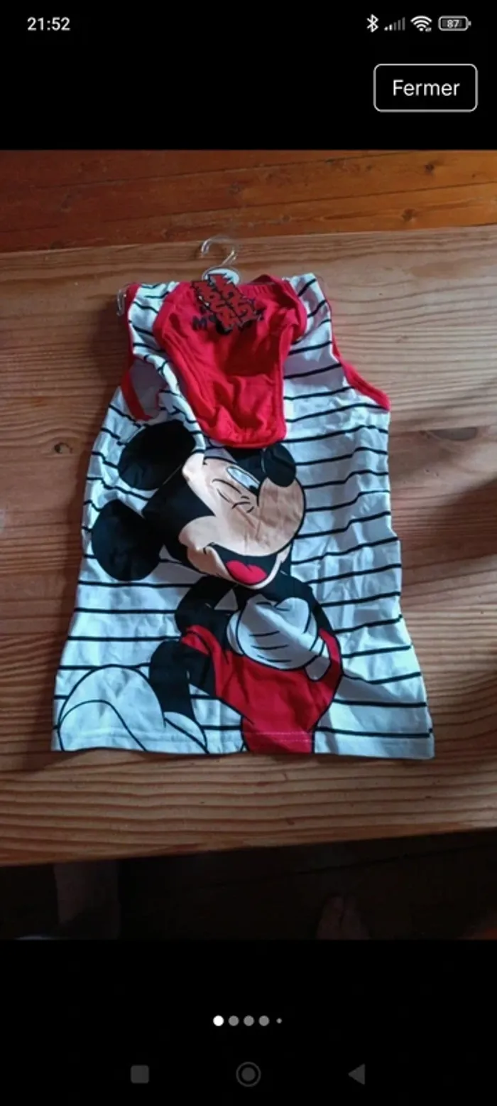 Débardeur slip Mickey