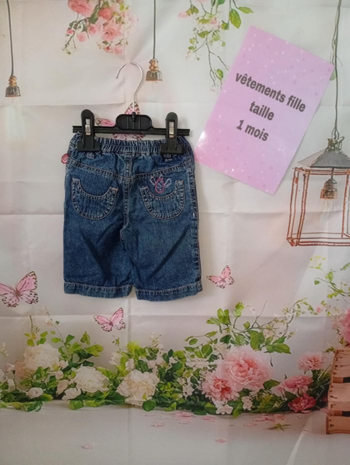 Jean fille Kitchoun taille élastique bleu jean taille 1 mois / 56 cm - photo numéro 3