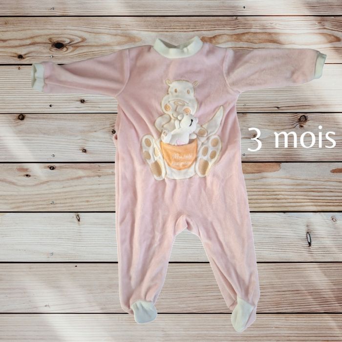 Pyjama velour kangourou