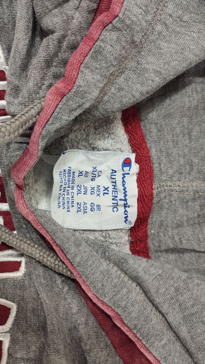 Vêtement Homme Sweatshirts Sweats pull à capuche rouge et gris Champion taille XL #Retrostreet - photo numéro 4
