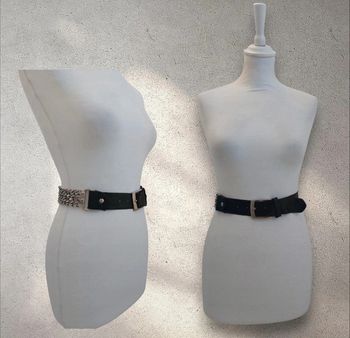 Ceinture cuir noir et chaînettes ajustable