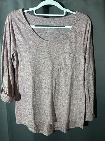 Tee-shirt rose pale, manches longues, taille 38
