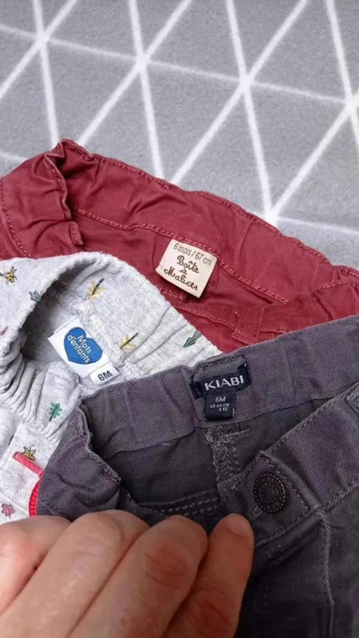 🦁 Lot 3 pantalons, 6 mois garçon - photo numéro 5