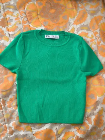 Haut top Zara vert Taille 34/XS