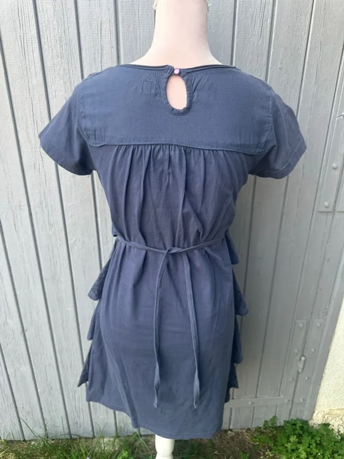 Robe manches courtes volants bleu fleurie miss Captain 36/S - photo numéro 4