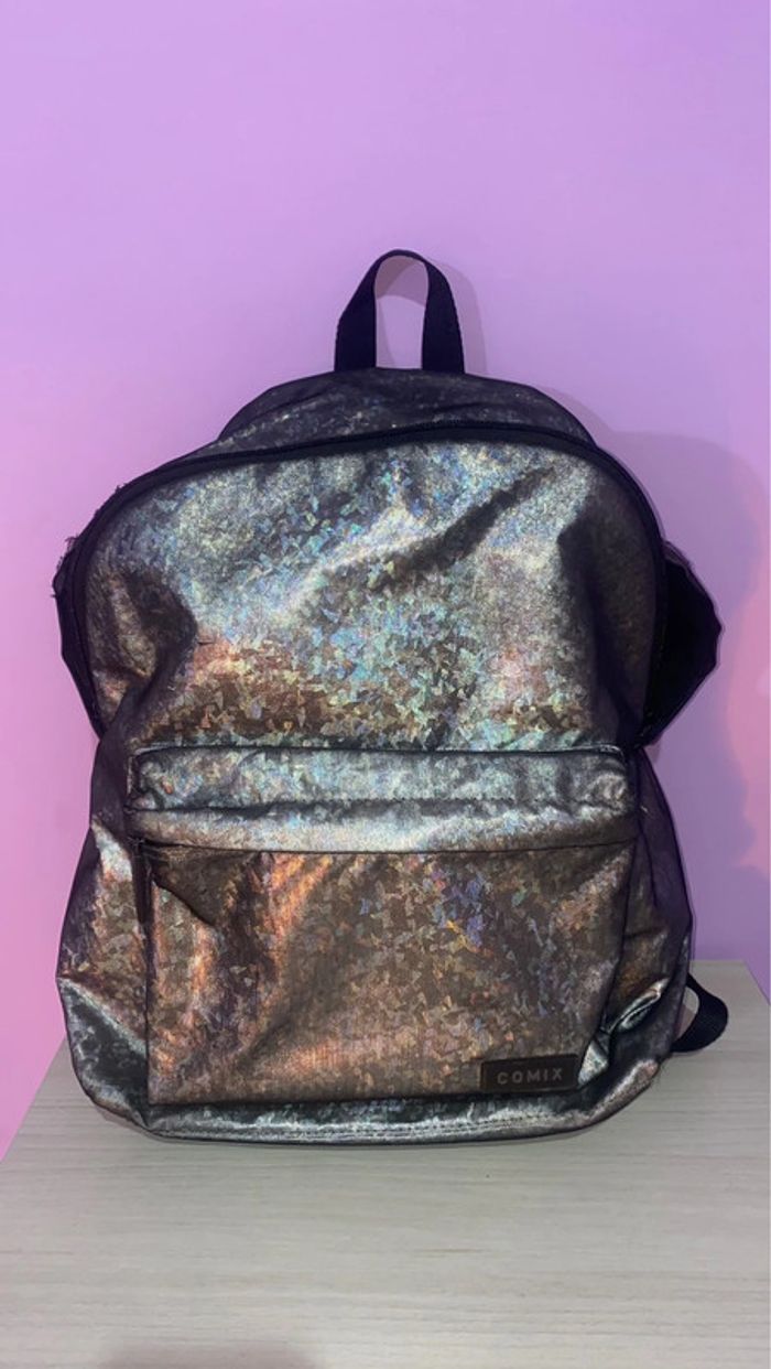 sac à dos de bande dessinée en argent cassé