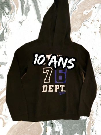 Pull garçon épais à capuche 10 ans