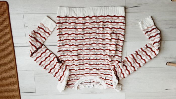 Vêtement femme pull Naf Naf bordeaux rose blanc taille S