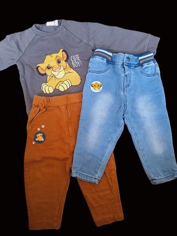 Ensemble 3 pièces pull + 2 pantalons Disney Simba 18 mois