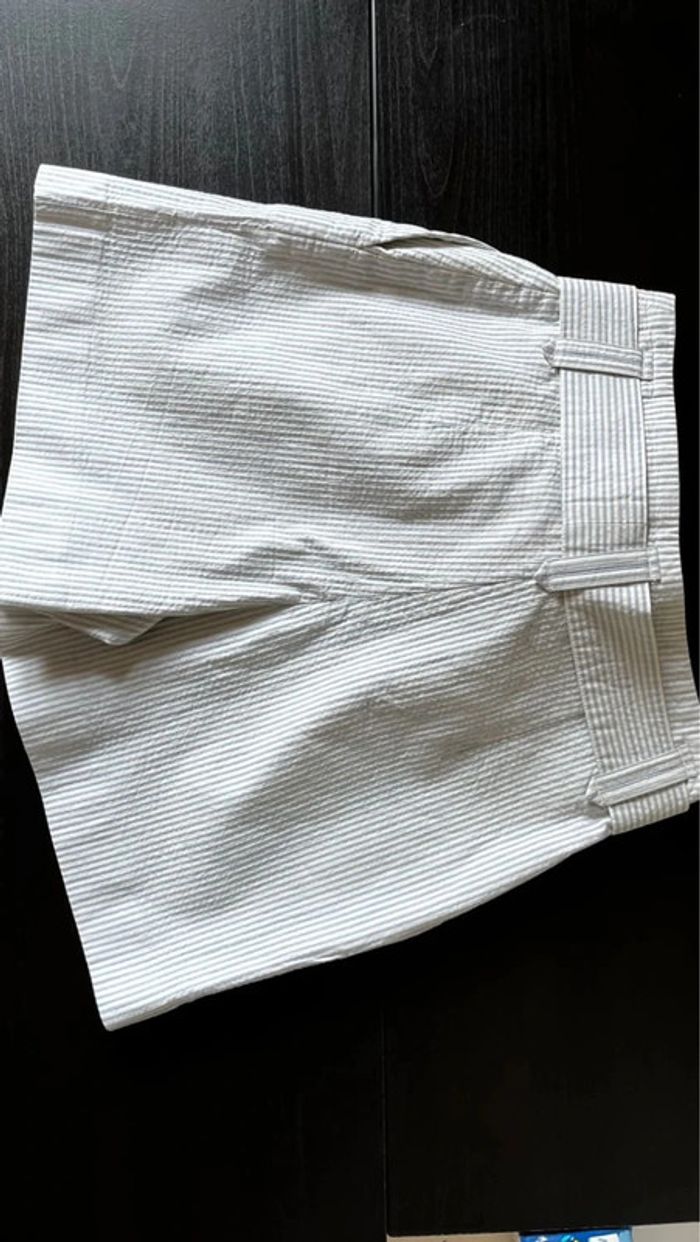 Short Lucas rayé tissu gauffré - photo numéro 4