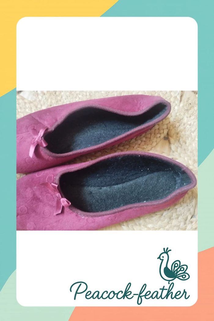 Chaussons pantoufles 41 Bordeaux femme - photo numéro 4