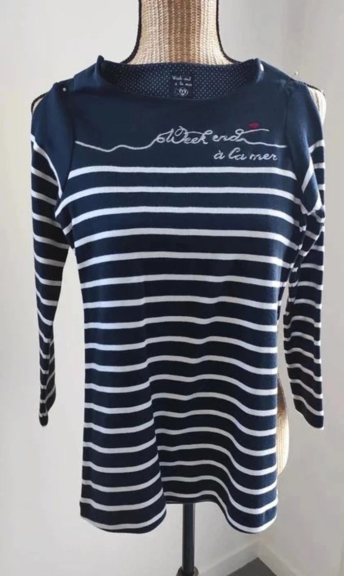 25 € Robe Week end à la Mer manches longue à rayures 6 ans