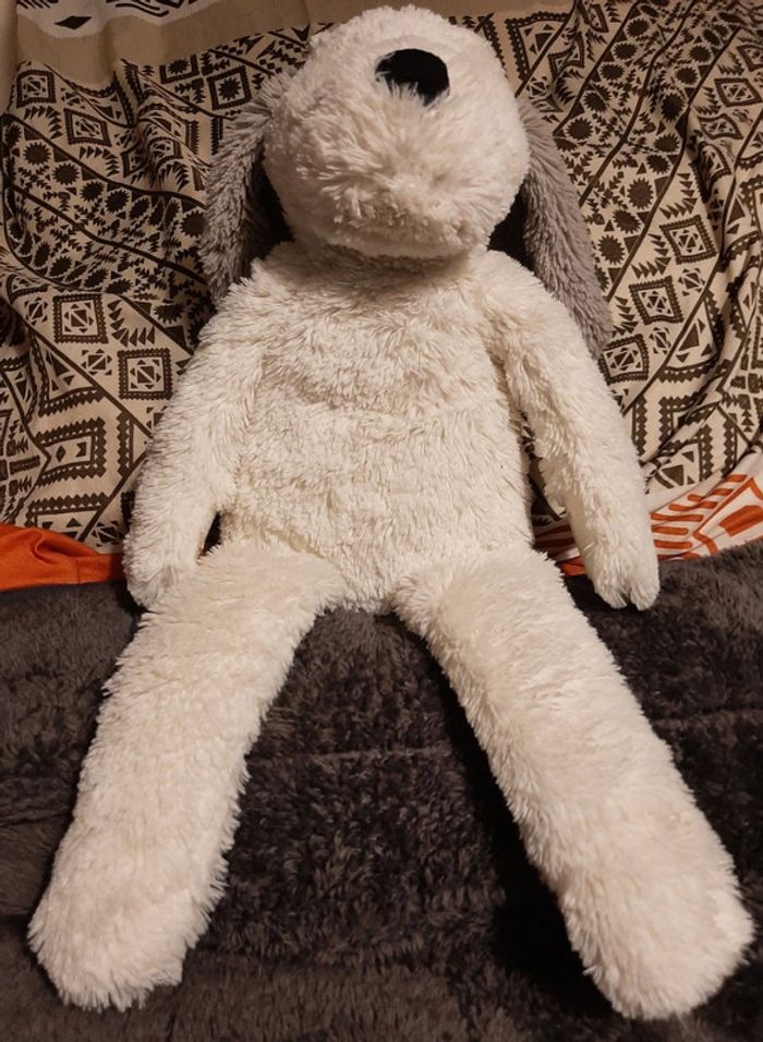 Peluche chien blanc - photo numéro 6