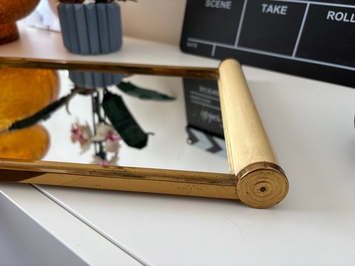 Plateau de service parchemin miroir art deco - bon état - photo numéro 6