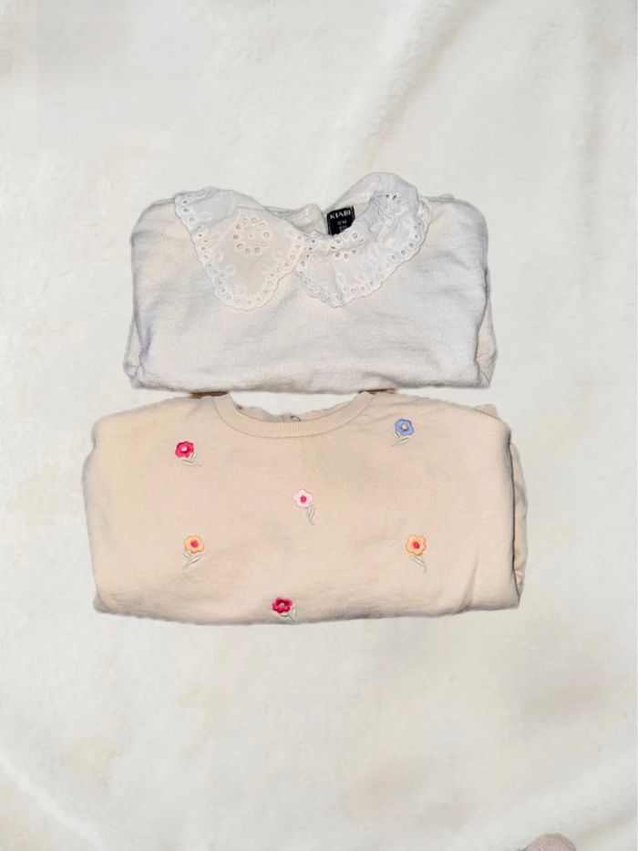 💐Lot de 2 pulls bébé fille taille 12 mois💐