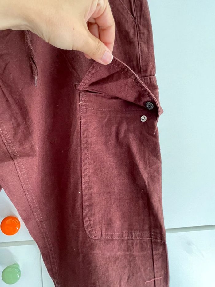 Pantalon cargo marron en lin et coton taille 42 Eagleood - photo numéro 2