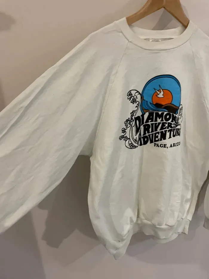Crewneck Womens XL Vintage white Hazelwood Made in USA 🇺🇸 - photo numéro 2