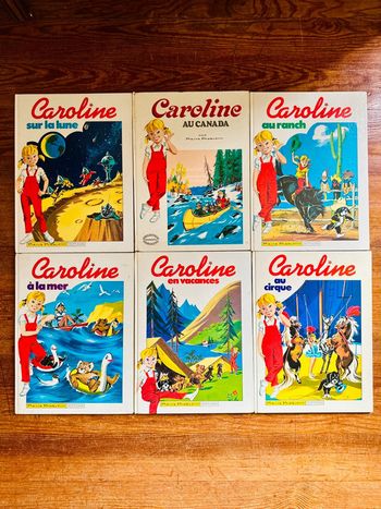 Lot de 6 livres Caroline anciens vintage Grands albums Hachette bd Pierre Probst blancs