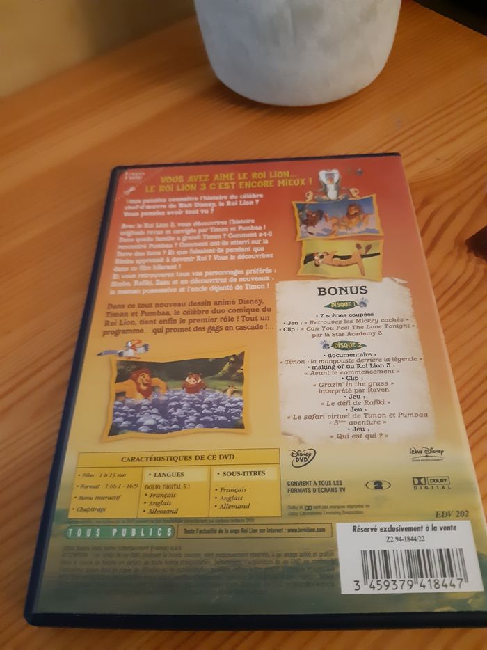 DVD le roi lion 3 Édition Collector - photo numéro 4