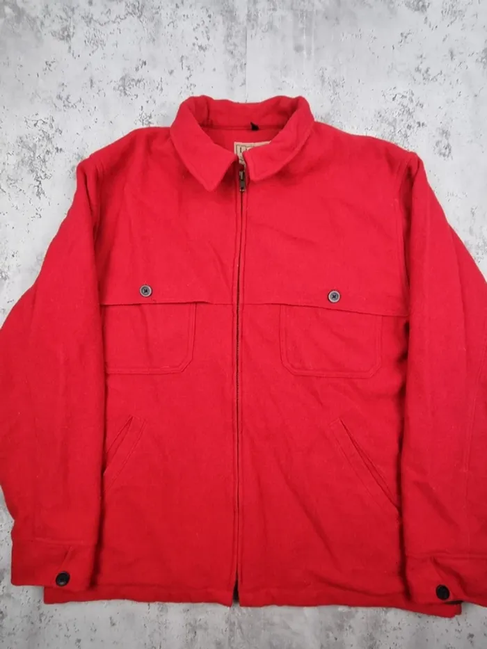 Veste rouge zippée L.L. Bean – Taille L Homme (mesures en photos)