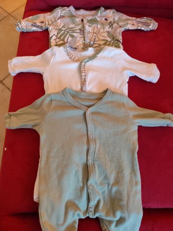 Lot 3 pyjamas coton 1 mois