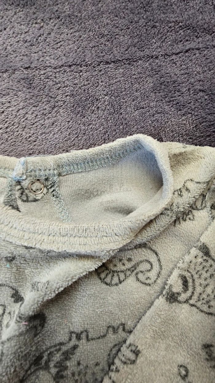 Pyjama effet velours manches longues vert kaki (lot de 2) - photo numéro 4