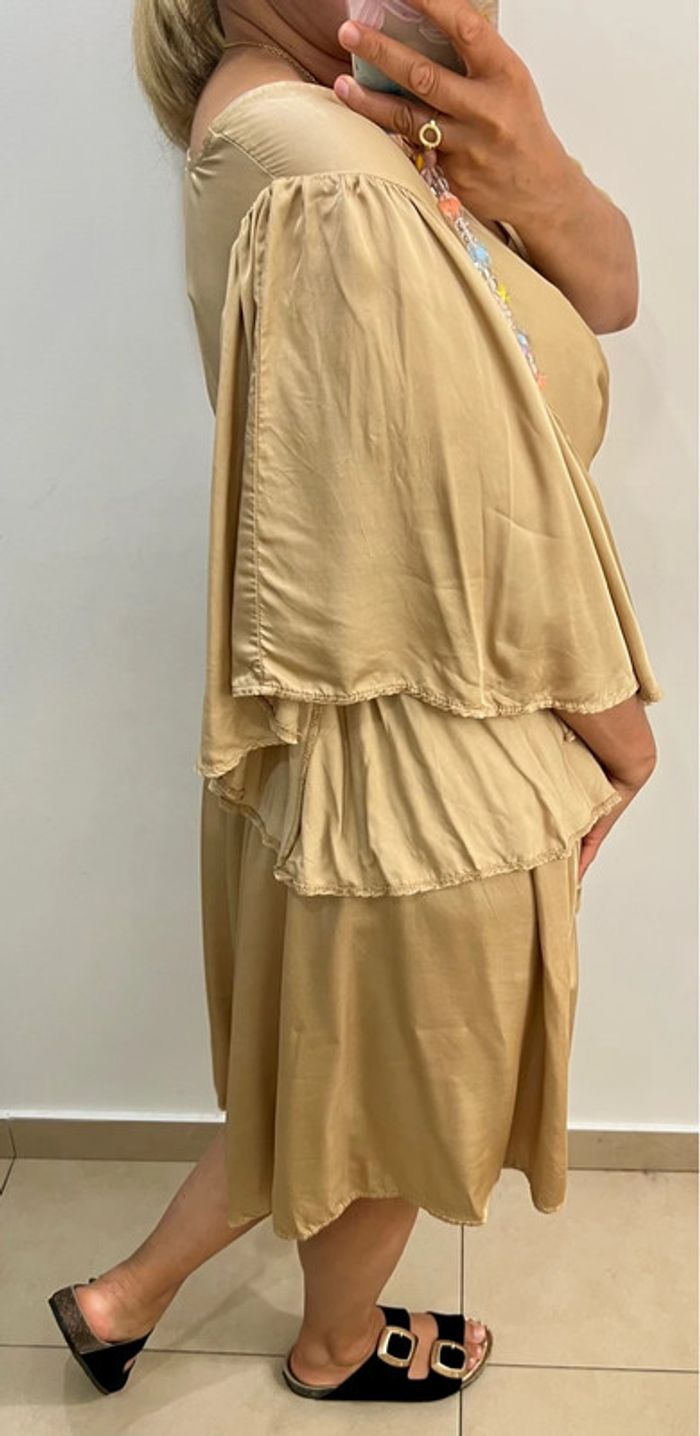 💛Robe fluide ample moutarde Taille unique - photo numéro 5