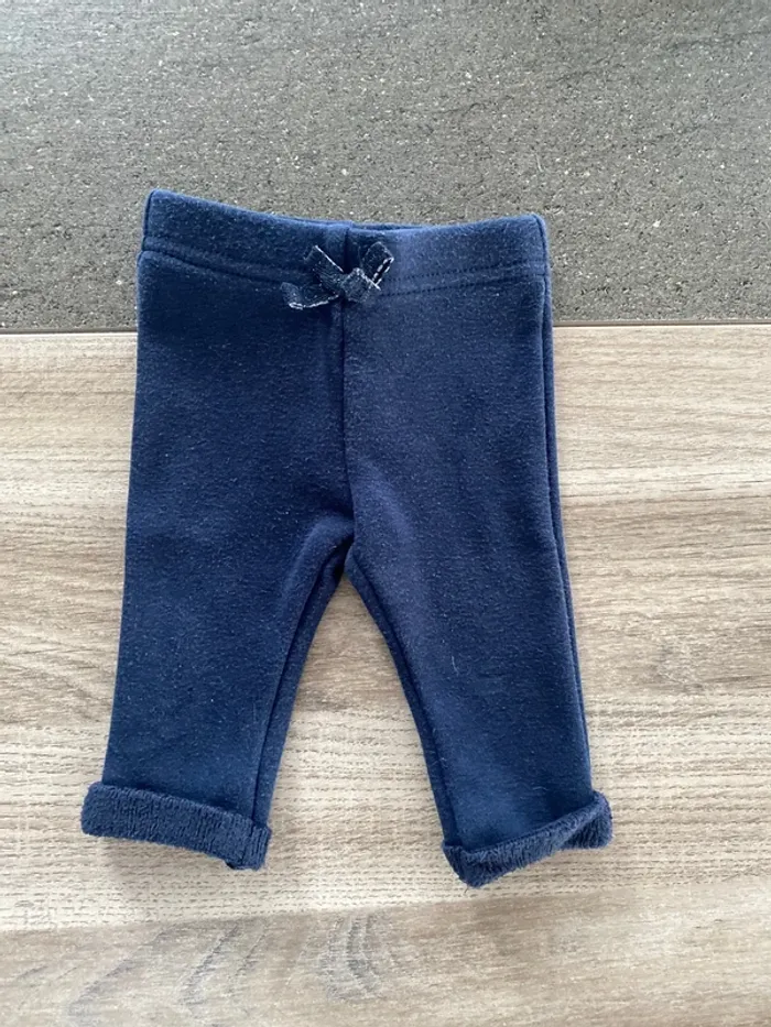 Legging hiver bleu molletonné 3 mois