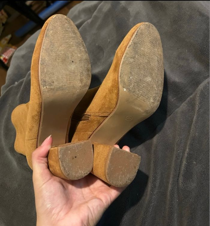 Bottes marron matière daim - photo numéro 5