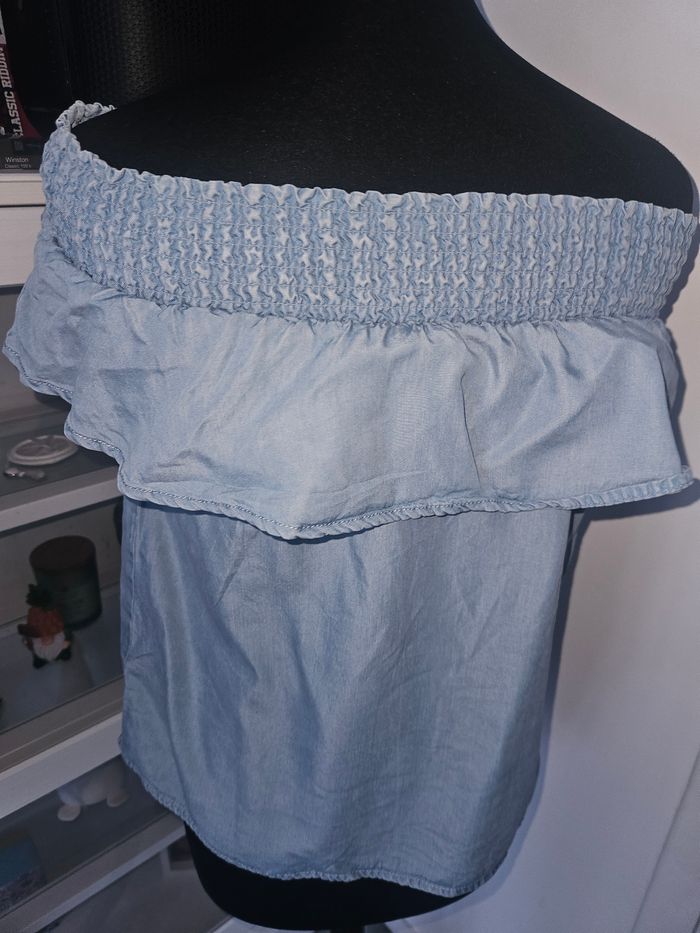 Blouse bardot bleu clair – Pimkie – Taille S - photo numéro 3