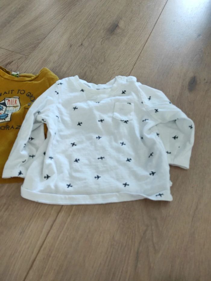 Lot de 3 t-shirt manches longues 6 mois - photo numéro 2