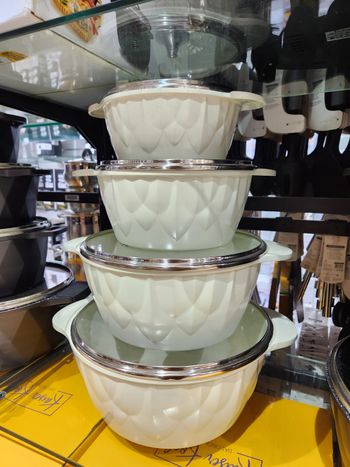 Serie 4 marmites blanche induction 20 24 28 32 cm