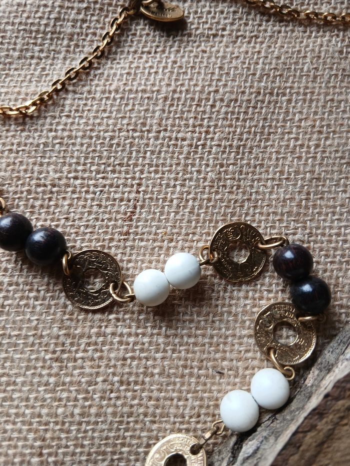 Collier doré blanc belle paris - photo numéro 5