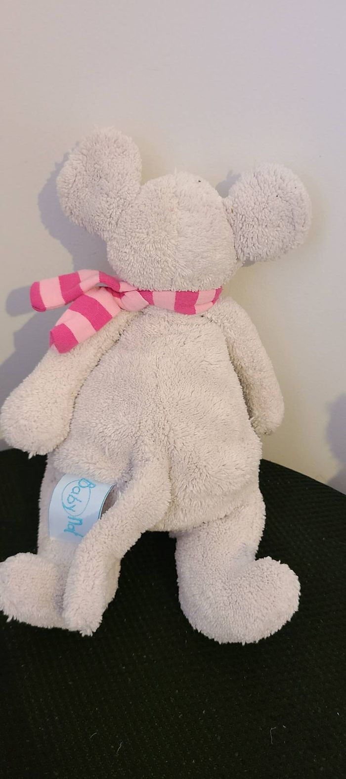 Doudou souris grise écharpe rose BABY NAT - photo numéro 3