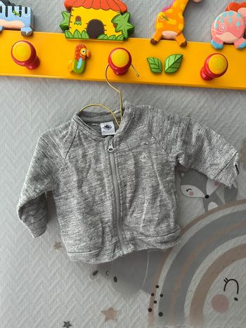gilet cardigan forme blouson garcon petit bateau 3 mois gris