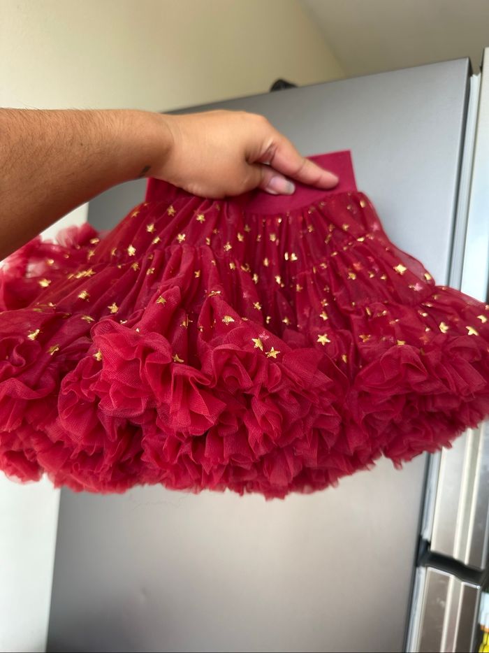 Jupe tutu rouge profond étoile 3 ans - photo numéro 4
