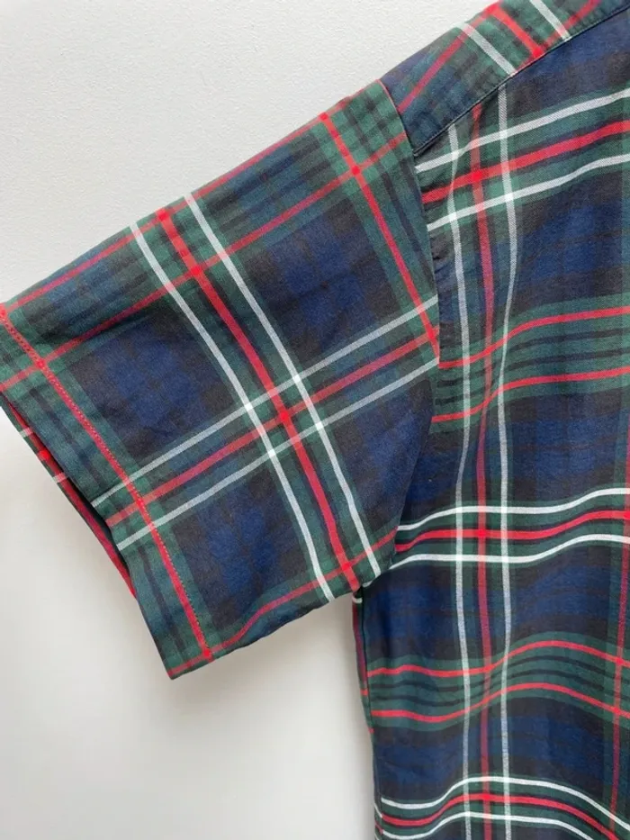 Ralph Lauren The Big Shirt short sleeve shirt plaid checkered Mens M - photo numéro 7