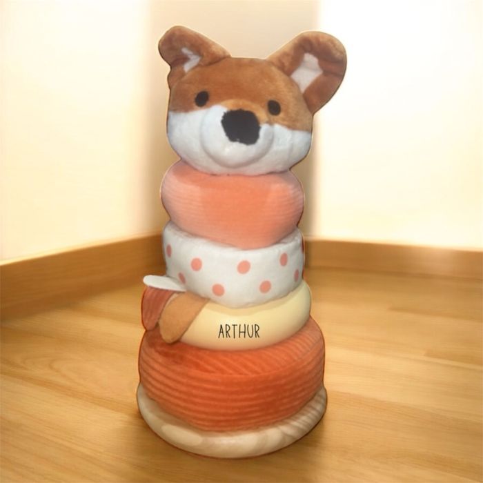 Tour à empiler bébé personnalisée/ jouets en bois personnalisés - photo numéro 2