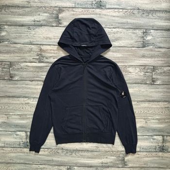 Veste | Gilet | Pull C.P Company Bleu Marine À Capuche & Fermeture A Zip