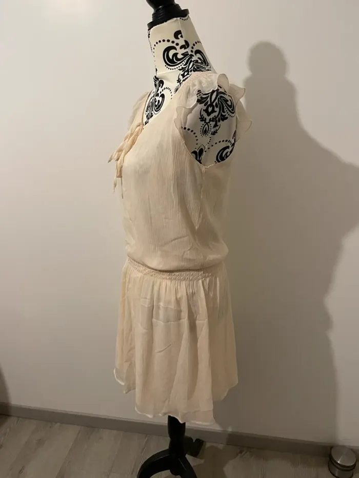 Robe Zara bohème/estivale taille L - beige/crème - photo numéro 5