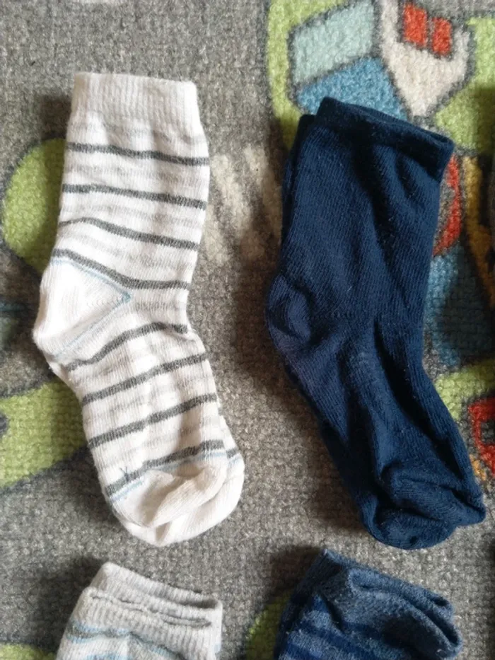 Lot 12 paires de chaussettes diverses marque, taille 18-20 / 19-22 - photo numéro 6