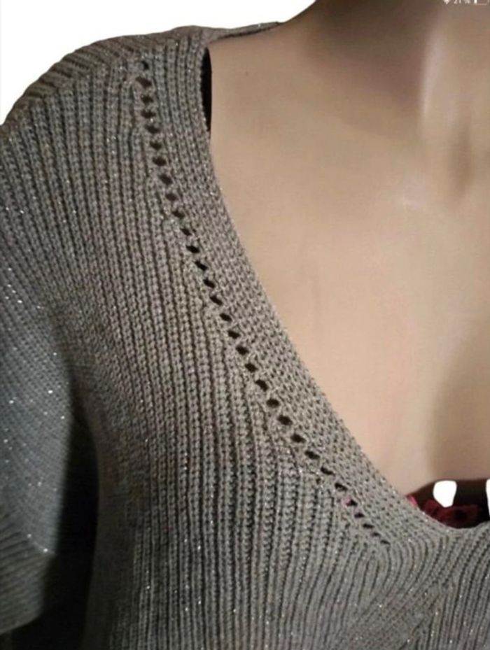 Pull gris/argenté taille M - photo numéro 4