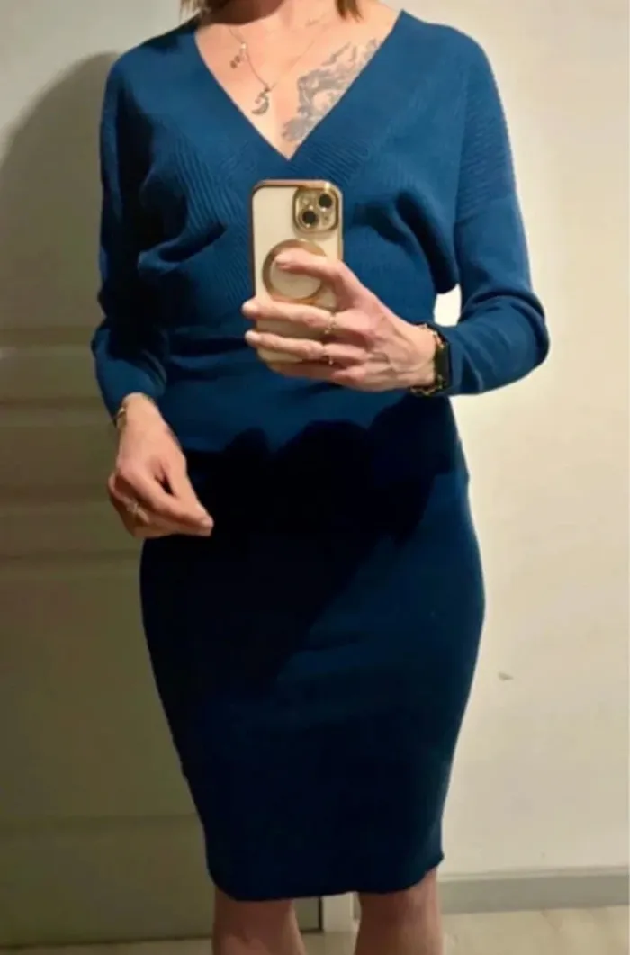 Robe pull bleu canard La City 💙 taille L – neuve