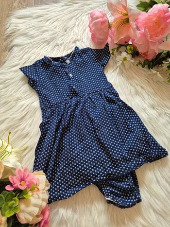 Robe bleue motifs – 12 mois