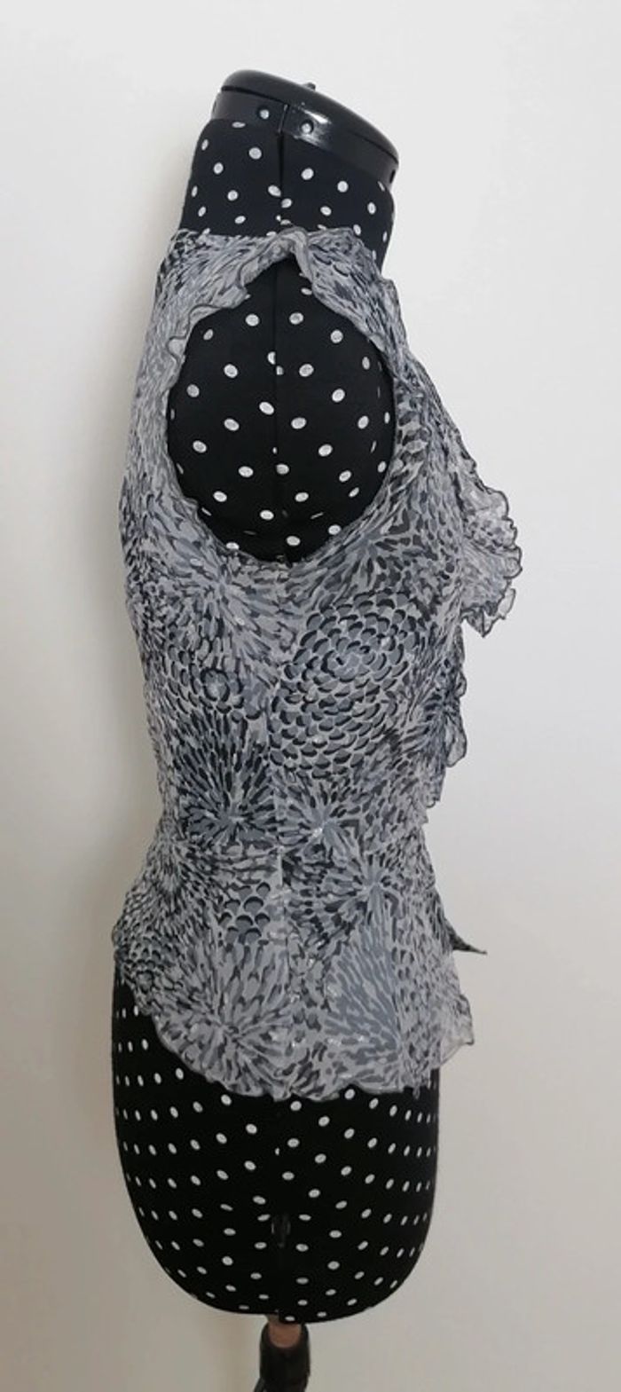 Chemisier / top en soie gris Taille S 1.2.3 - photo numéro 6