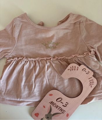 Haut rose pâle  bébé fille