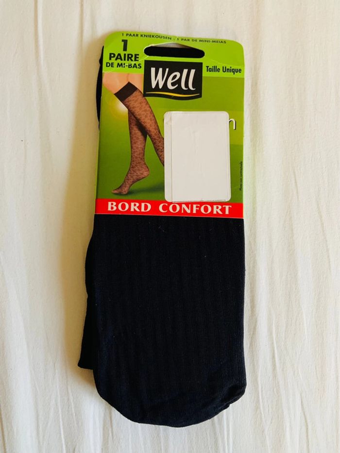 Paire de mi-bas noire Well