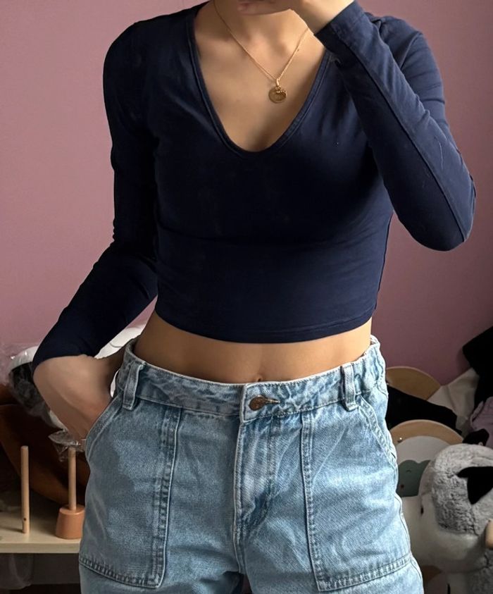Crop top SHEIN bleu foncée